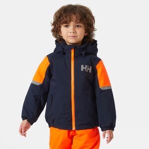 NWT Helly Hansen Rider 2.0 Insulated Ski Jacket Navy Blue/Orange Kids Size 7